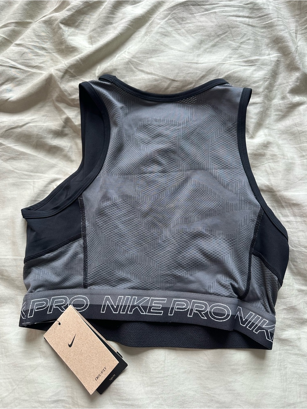 Nike Women's Black and Gray Training Crop Top - Picture 5 of 5